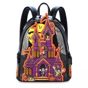 NWT Disney Parks Loungefly Backpack Mickey Mouse Haunted House Bag Halloween